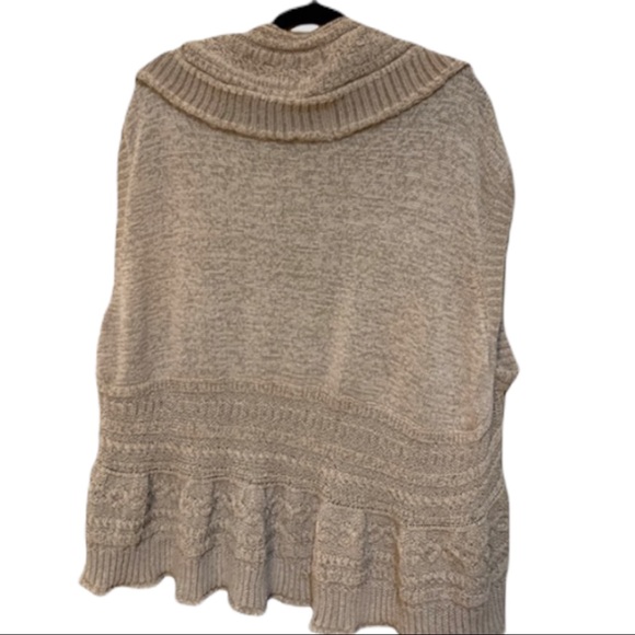 Oatmeal open front chunky knit vest WD.NY Woman size 3X - Picture 2 of 4